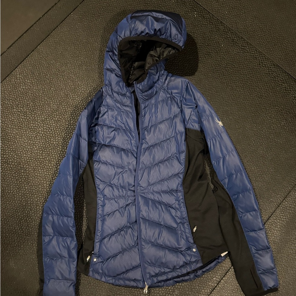 Spyder Women's Navy and Black Puffer Jacket